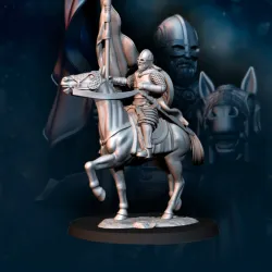 West Human on Horse with Banner | West Humans | Fantasy