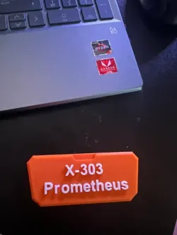 X-303 Prometheus name plate to go with the stand.
