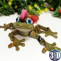 Articulated Punk Frog, cute, funny, flexy, toy