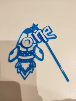 Cake Topper One year with rocket