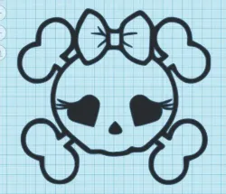 HART EYE SKULL X BONES -(monster high inspired) WALL ART