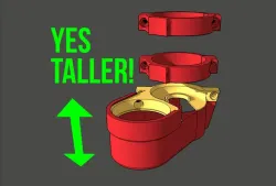 LowRider 3 CNC - HEIGHT EXTENSIONS for Makita 700 Series removable dust shoe - for 2.5" VAC HOSE (v1.2)