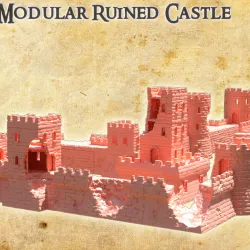 Modular Ruined Castle - Tabletop Terrain - 28 MM