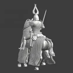 Mounted Teutonic Order Knight - crested helmet