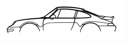 Porsche 993 turbo silhouette Wall Art