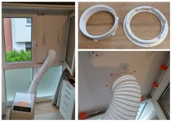 Quick connect exhaust hose mounting set for portable ACs and dryers  150 mm / 6" and 100 mm / 4"  === no supports ===