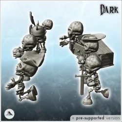 Set of small pirate skeleton figures (1) - Pirate Jungle Island Beach Piracy Caribbean Medieval Skull Renaissance