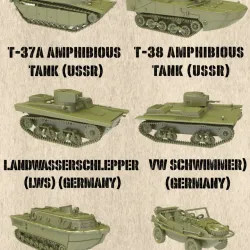 STL PACK - 16 AMPHIBIOUS Fighting vehicles of WW2 (1:56, 28mm) - PERSONAL USE