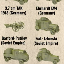 STL PACK - 18 Fighting vehicles of WW1 (1:56, 28mm) - PERSONAL USE