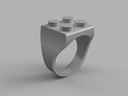 2X2 Brick Signet Ring