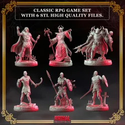 6 miniatures - 32mm - RPG game Expansion - THE RISE OF THE DEATH LORD-  MASTERS OF DUNGEONS QUEST - Premium Package