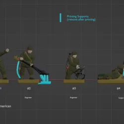American Infantry Specialists Grenadier Engineer Sniper WW2  15mm Scale