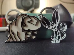 Avatar Appa and Momo Keychain