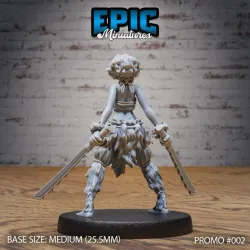 Boar Spirit Warrior Girl / Female Samurai Slayer / Wild Demon Fighter / Epic Miniatures Promotion
