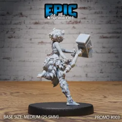 Boar Spirit Warrior Girl Set / Female Samurai Slayer / Wild Demon Fighter / Epic Miniatures Promotion