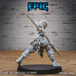 Boar Spirit Warrior Girl Spear / Female Samurai Slayer Spear / Wild Demon Fighter / Epic Miniatures Promotion