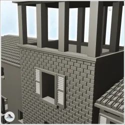 Building facing the Pietra Bridge (Verona, Italy) - Modern WW2 WW1 World War Diaroma Wargaming RPG Mini Hobby