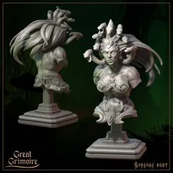 Bust of Alara, the Sylvain druid and Bust of Gorgona, Queen of the Forest
