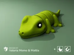 Cute Flexi Gecko (Keychain & Magnet)