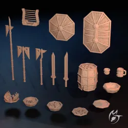 Dwarven Throne Room Objects and Props