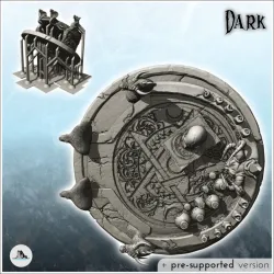 Evil desk with dragon heads and spell book (10) - Creature Darkness War 15mm 20mm 28mm 32mm Medieval Dungeon