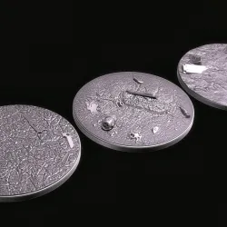 FREE PACK - 3 BATTLEFIELD DEBRIS MINIATURE BASES 100mm 3D Print Ready - .OBJ files