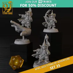 Halfling Male Wizard - RPG Hero Character D&D 5e - Titans of Adventure Set 35