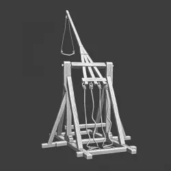 Large manpowered medieval catapult