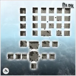 Large modular set of cave galleries for dungeon with evil accessories (1) - RPG Creature Darkness War 15mm 20mm 28mm 32mm Medieval Dungeon