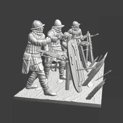 Medieval Crossbowmen - Small set with base