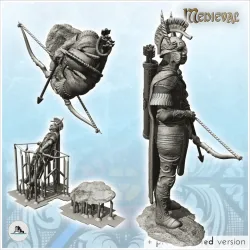Observation archer commander with full armor and helmet (23) - Medieval RPG D&D Gothic Feudal Old Archaic Saga 28mm 15mm