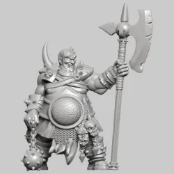 Obsidian Vanguard - Hero with Helbard and Flail