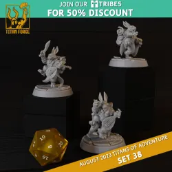 Rabbitfolk Bard - RPG Hero Character D&D 5e - Titans of Adventure Set 38