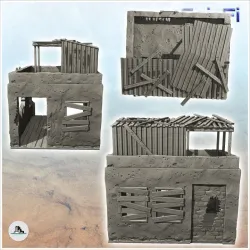 Ruined post-apocalyptic house with roof terrace and access ladder (9) - Future Sci-Fi SF Post apocalyptic Tabletop Scifi 28mm 15mm 20mm Modern