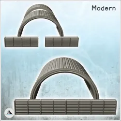 Set of accessories for modern military airbase with low walls (6) - Cold Era Modern Warfare Conflict World War 3 RPG  Post-apo