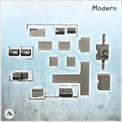 Set of ruined buildings of Hue with temple, walls and roads (Vietnam) - Cold Era Modern Warfare Conflict World War 3 RPG  Post-apo