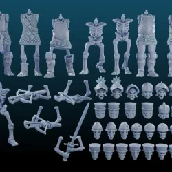 Skeleton Medieval Knights - Full Set 111 STL Files