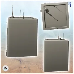Square futuristic building with exterior pipes and roof antennas (10) - Future Sci-Fi SF Post apocalyptic Tabletop Scifi Wargaming Planetary exploration RPG Terrain