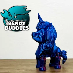 Unicorn Unimi / Horned Creature Articulated / Print-in-Place Fable Horse / Cute Beast / Fantasy World Encounter