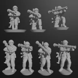 10/15mm West German Panzergrenadiers (1980s) with G3A4s, MG3s, 84mm Carl Gustavs, Panzerfaust 44s, Redeye Launchers, Pistols & Mortars (94 models) CW-WG-1