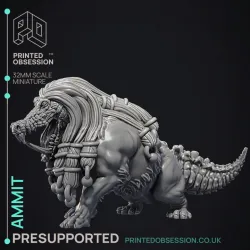 Ammit - Court of Anubis -  PRESUPPORTED - Illustrated and Stats - 32mm scale