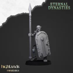 Ancient Skeletons with Spears and Hand Weapons - Highlands Miniatures