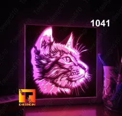 Cat Head Looking Sideways light box