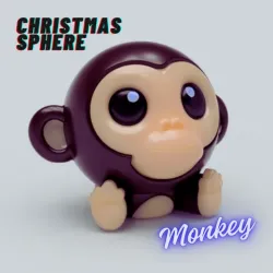 Christmas Sphere Monkey - Spherical Animal Series