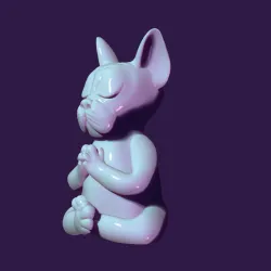 dog in buddha pose