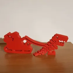 Flexi Reindeer Rex Sleigh Santa Claus (with step file)