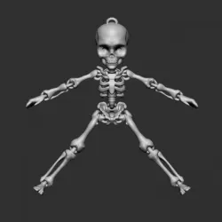 Fully Articulated Human Skeleton 3D Print-In-Place STL Model Fidget Toy
