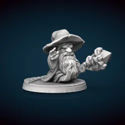 Gnome Wizard in a Big Floppy Hat Miniature