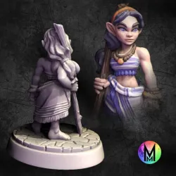 Halfling Female Monk - Feta ( Female Halfling monk with staff )