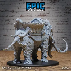 Mammoth Mount / Arctic Elephant / Tusked Ice Beast / Snow Creature / Frozen Mount Animal / Norse Encounter